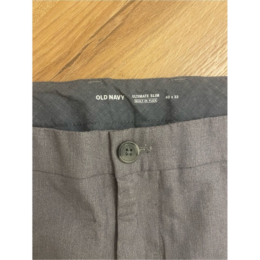 Mens Old Navy 40X 32 Athletic Taper Built In Flex Pants Gray Ultimate Slim Golf